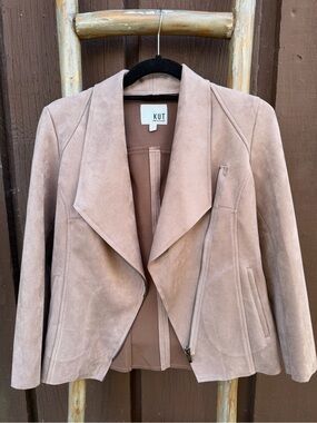 Kut from the Kloth Tan Suede Moto Jacket XS